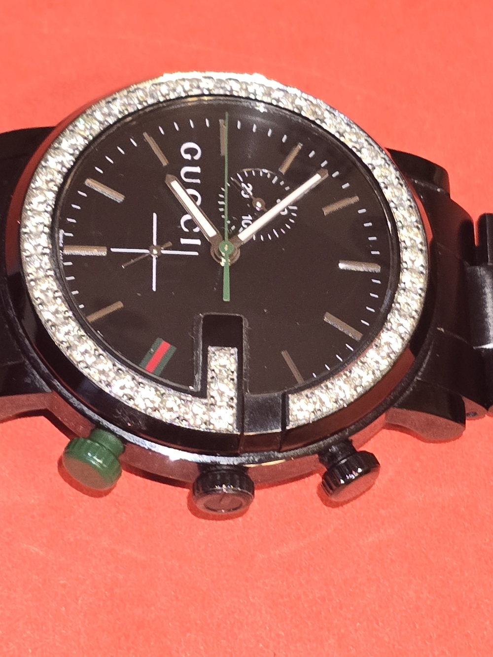 Gucci Custom Diamond Watch – Black Stainless Steel | Approx. 3.10 CTW Diamonds - Picture 4 of 13
